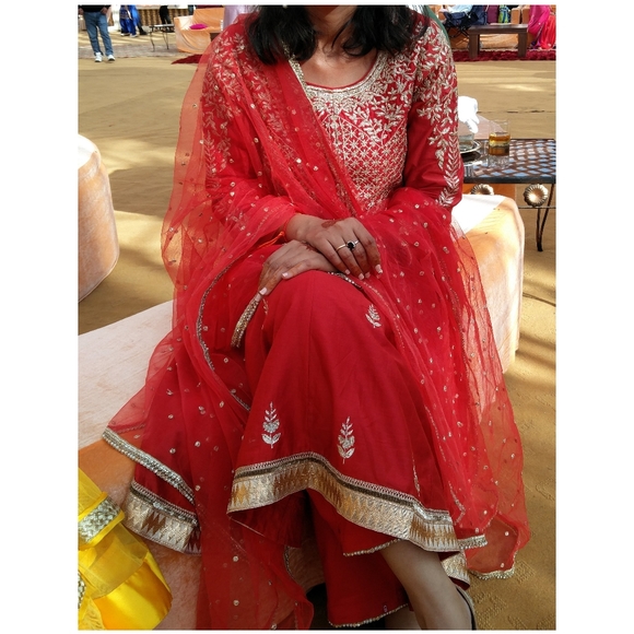 Biba silk anarkali suit set - Picture 3 of 10